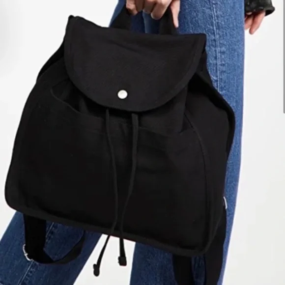 NWOT BAGGU BLACK Drawstring Backpack - Picture 2 of 7